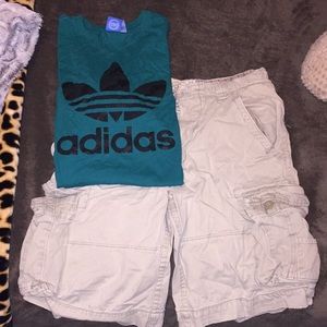 Adidas shirt with cargo shorts